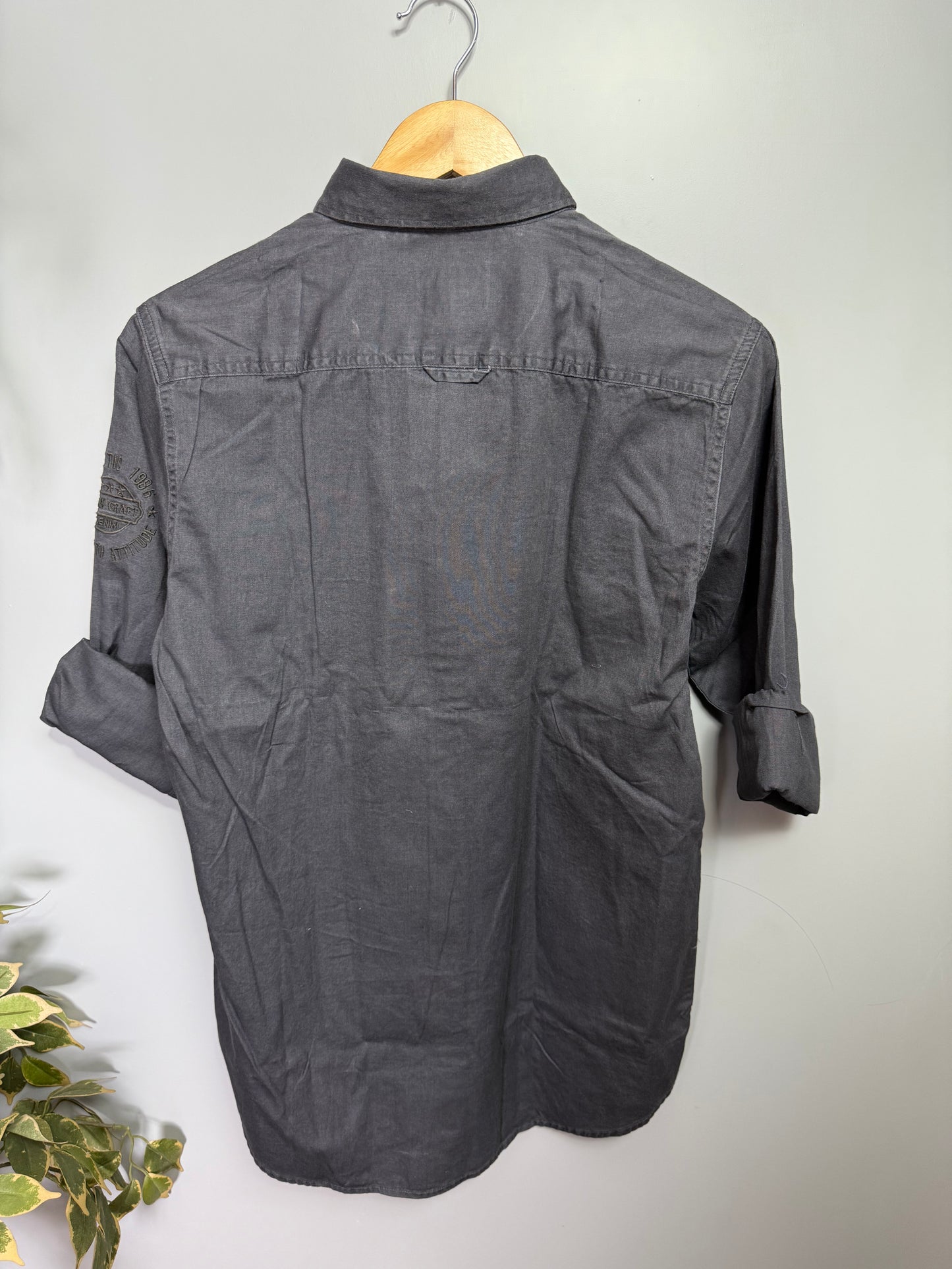 Men's Solid Full Sleeve Cotton Shirt - Grey