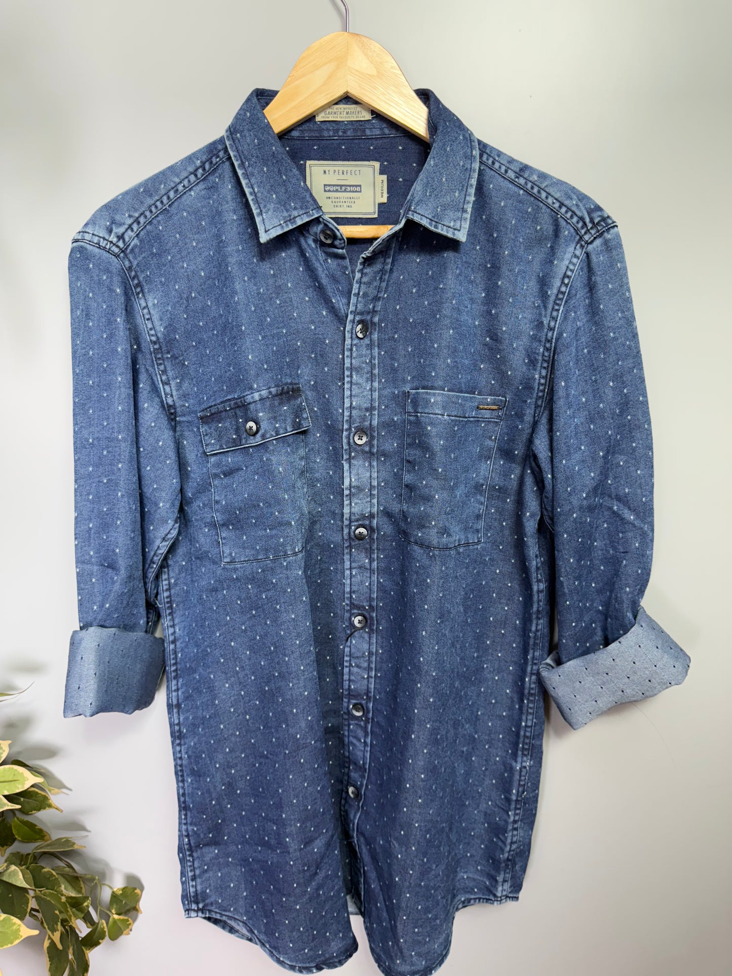 Men's Printed Full Sleeve Denim Shirt