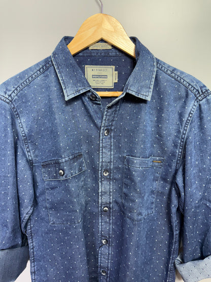 Men's Printed Full Sleeve Denim Shirt