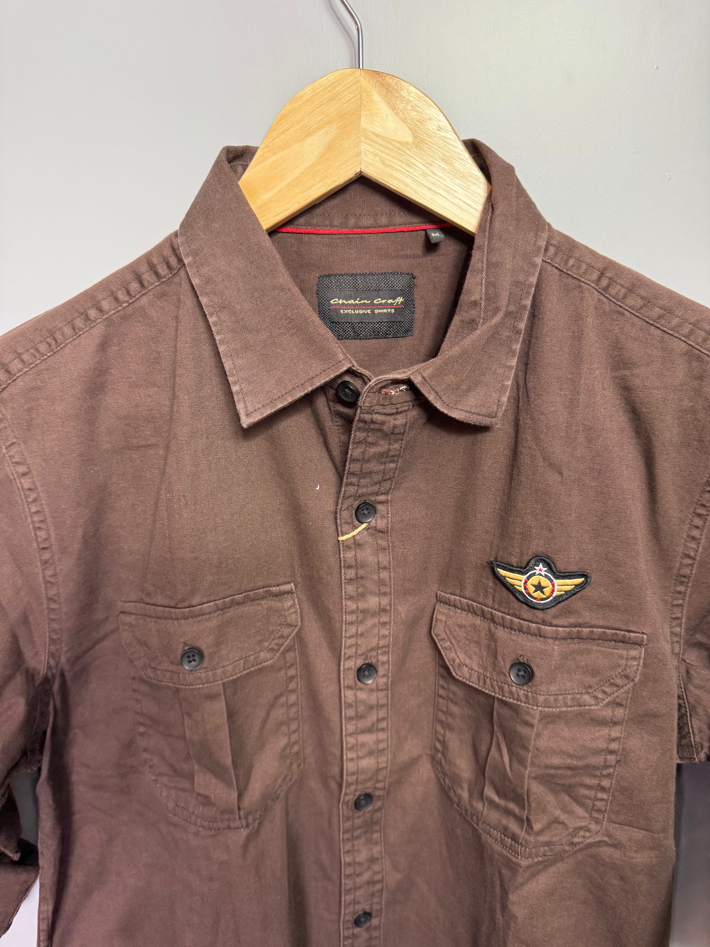 Men's Solid Full Sleeve Shirt - Brown