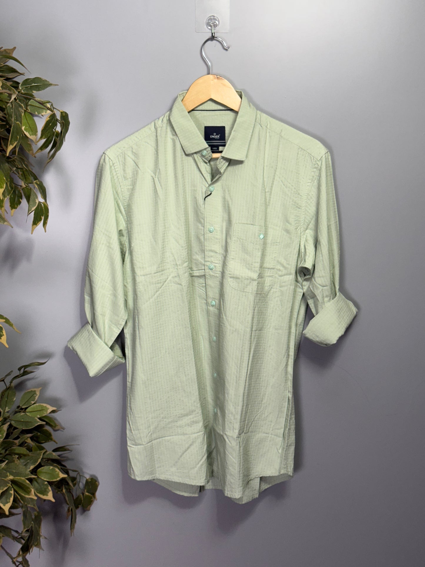 Men's Solid Full Sleeve Shirt - Green