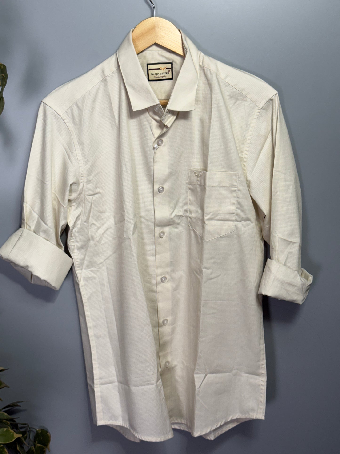 Men's Solid Full Sleeve Shirt - light yellow