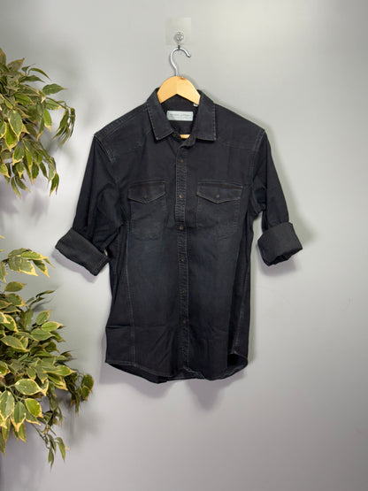 Men's Solid Full Sleeve Shirt - Black