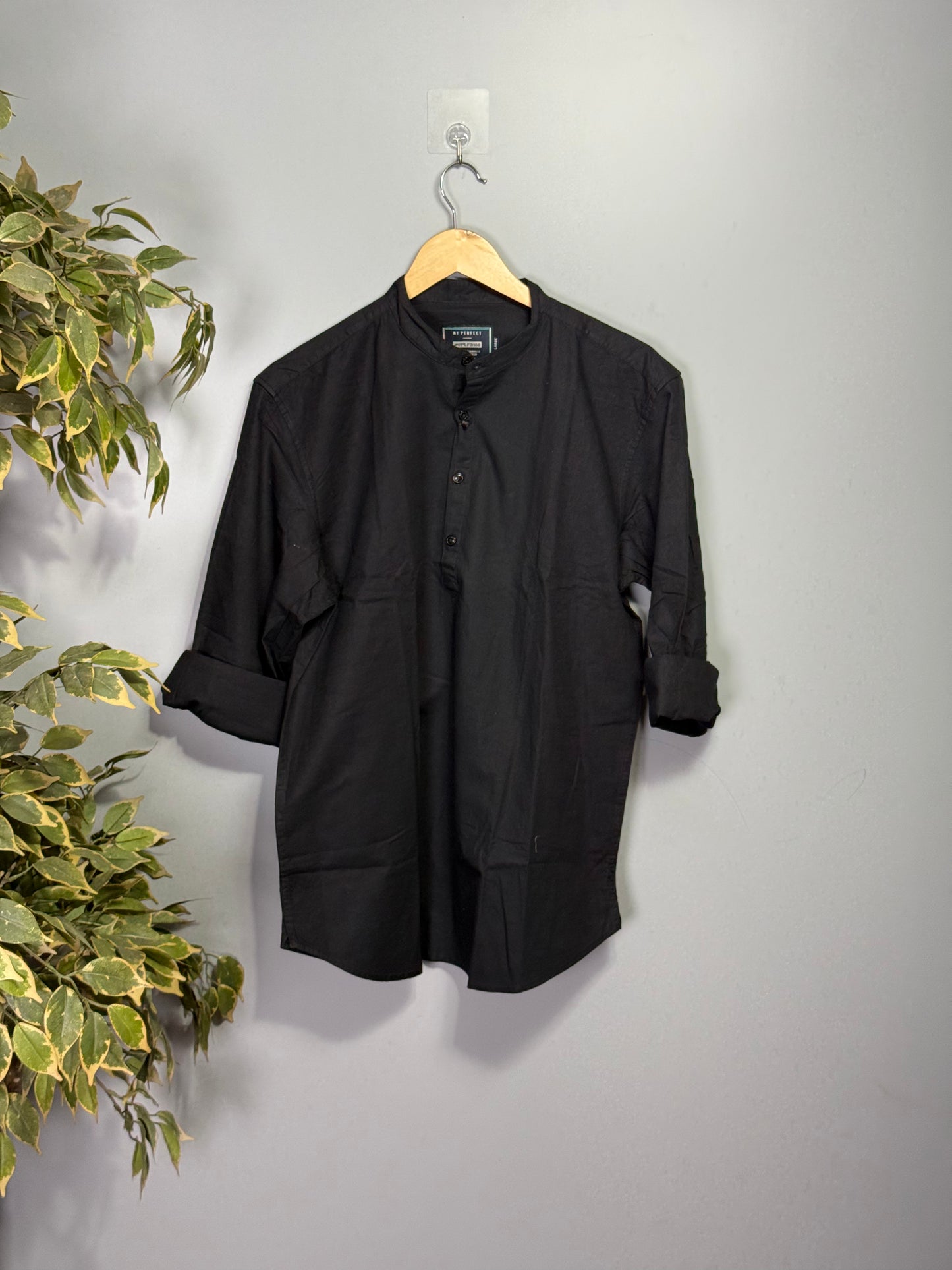 Men's Solid Full Sleeve Shirt - Black