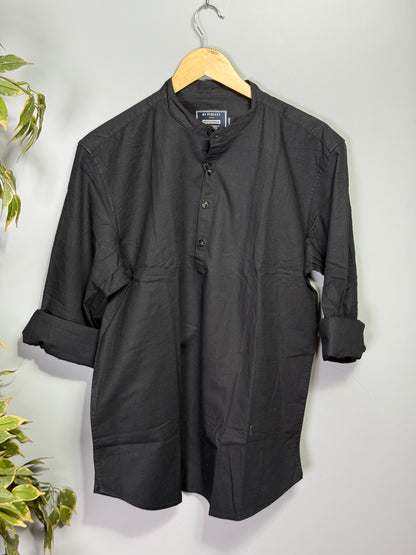 Men's Solid Full Sleeve Shirt - Black