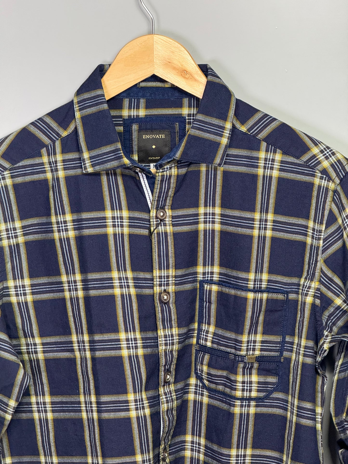 Men's Indigo Checks Full sleeve Cotton Shirt