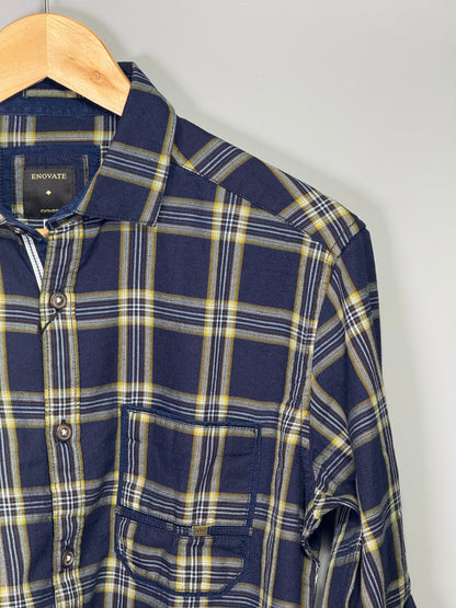 Men's Indigo Checks Full sleeve Cotton Shirt