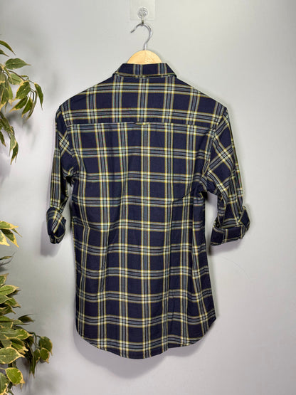 Men's Indigo Checks Full sleeve Cotton Shirt