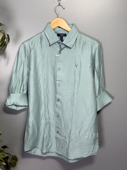 Men's Solid Full sleeve Imported linen Shirt - Light green