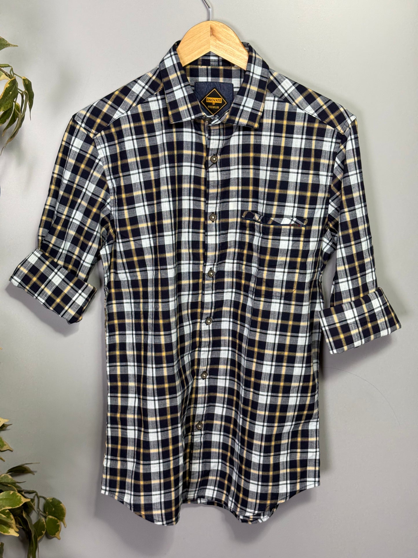 Men's Checked Full sleeve Slub Cotton Shirt