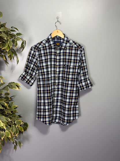 Men's Checked Full sleeve Slub Cotton Shirt