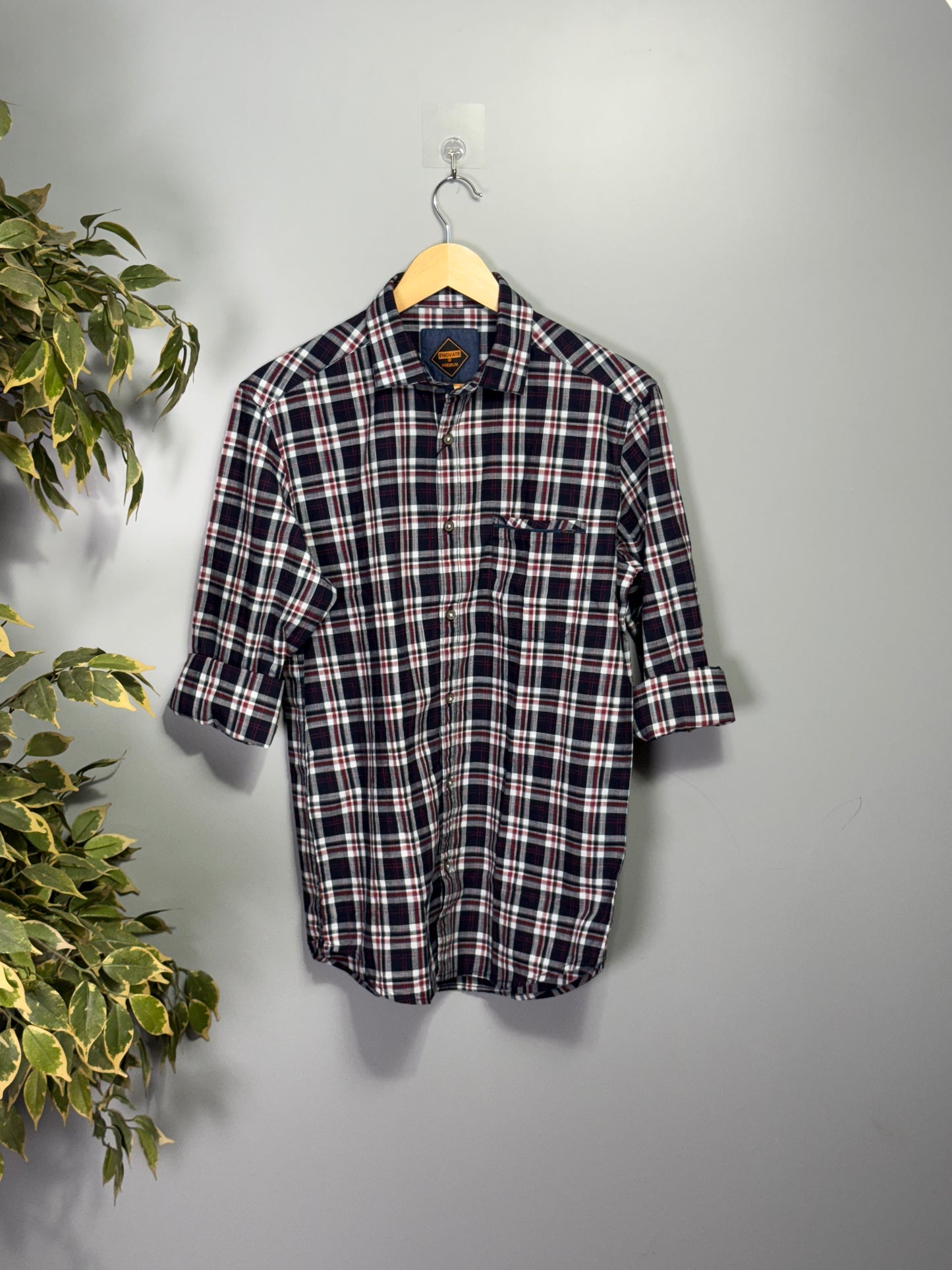 Men's Checked Full sleeve Slub Cotton Shirt