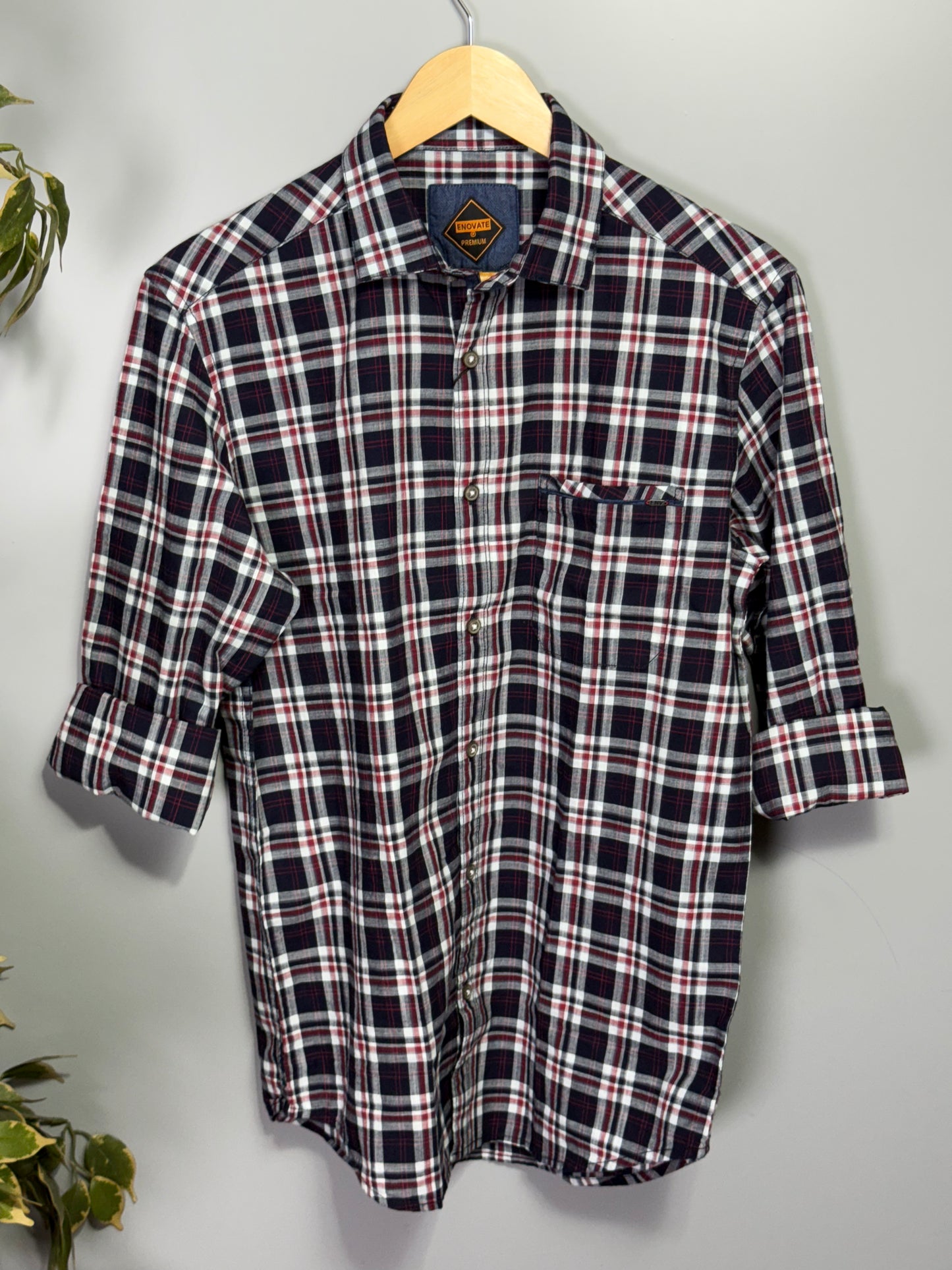 Men's Checked Full sleeve Slub Cotton Shirt