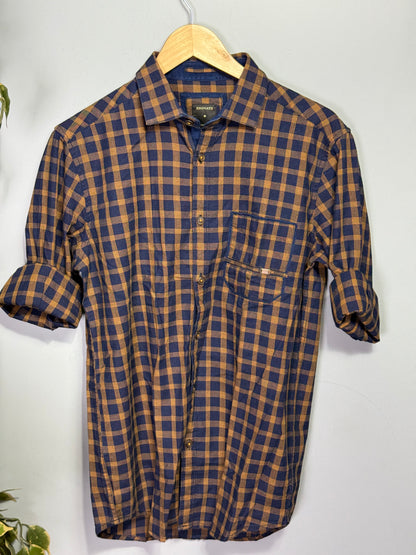 Men's Indigo Checks Full sleeve Cotton Shirt