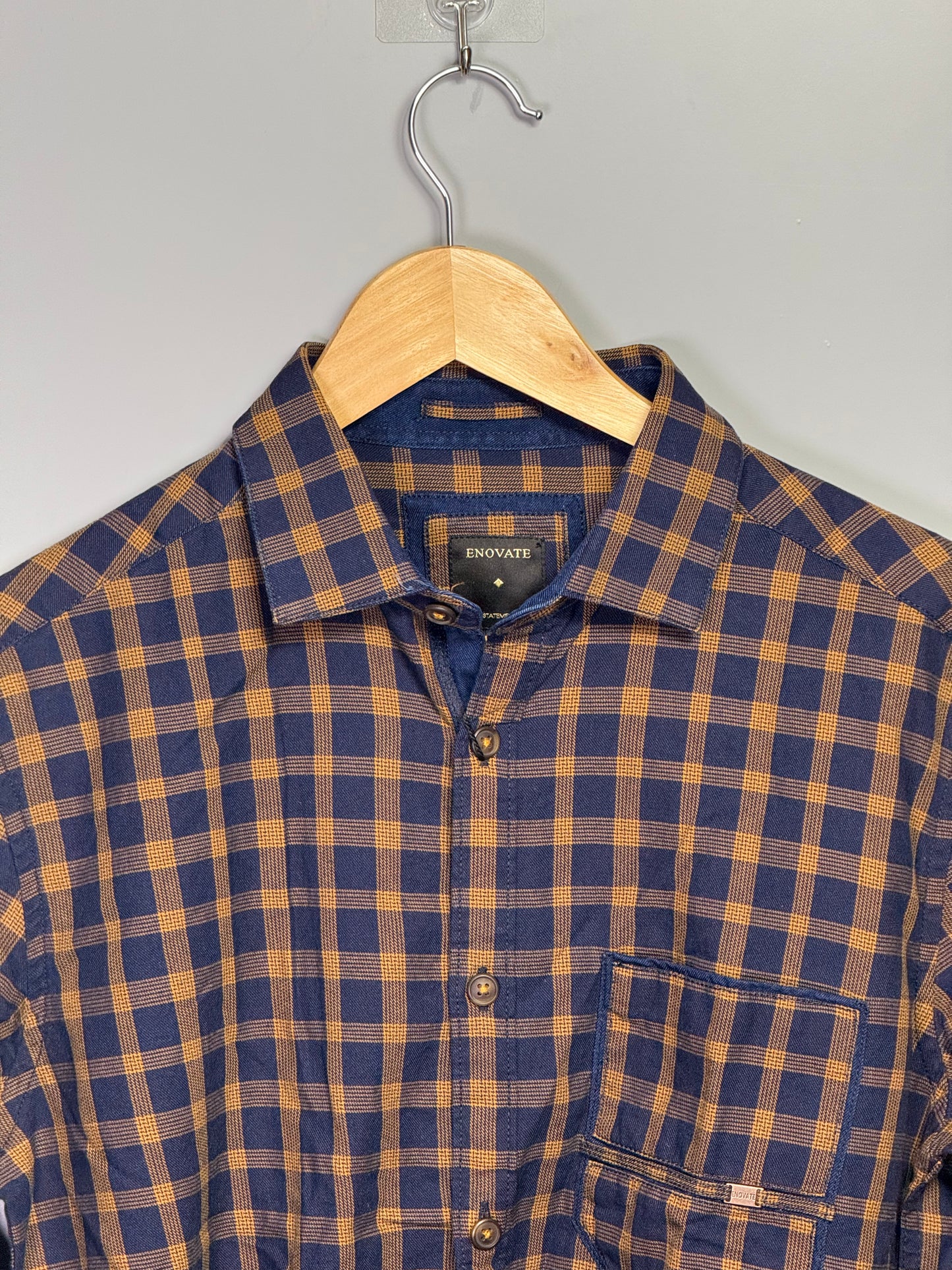 Men's Indigo Checks Full sleeve Cotton Shirt