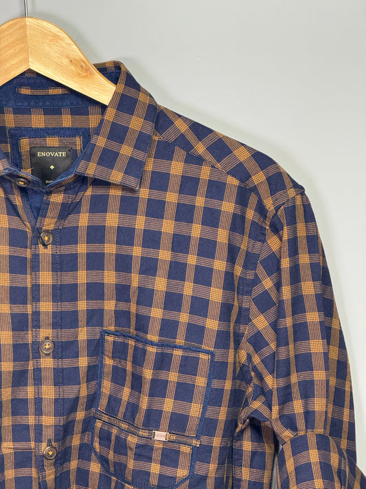 Men's Indigo Checks Full sleeve Cotton Shirt