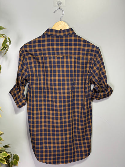 Men's Indigo Checks Full sleeve Cotton Shirt