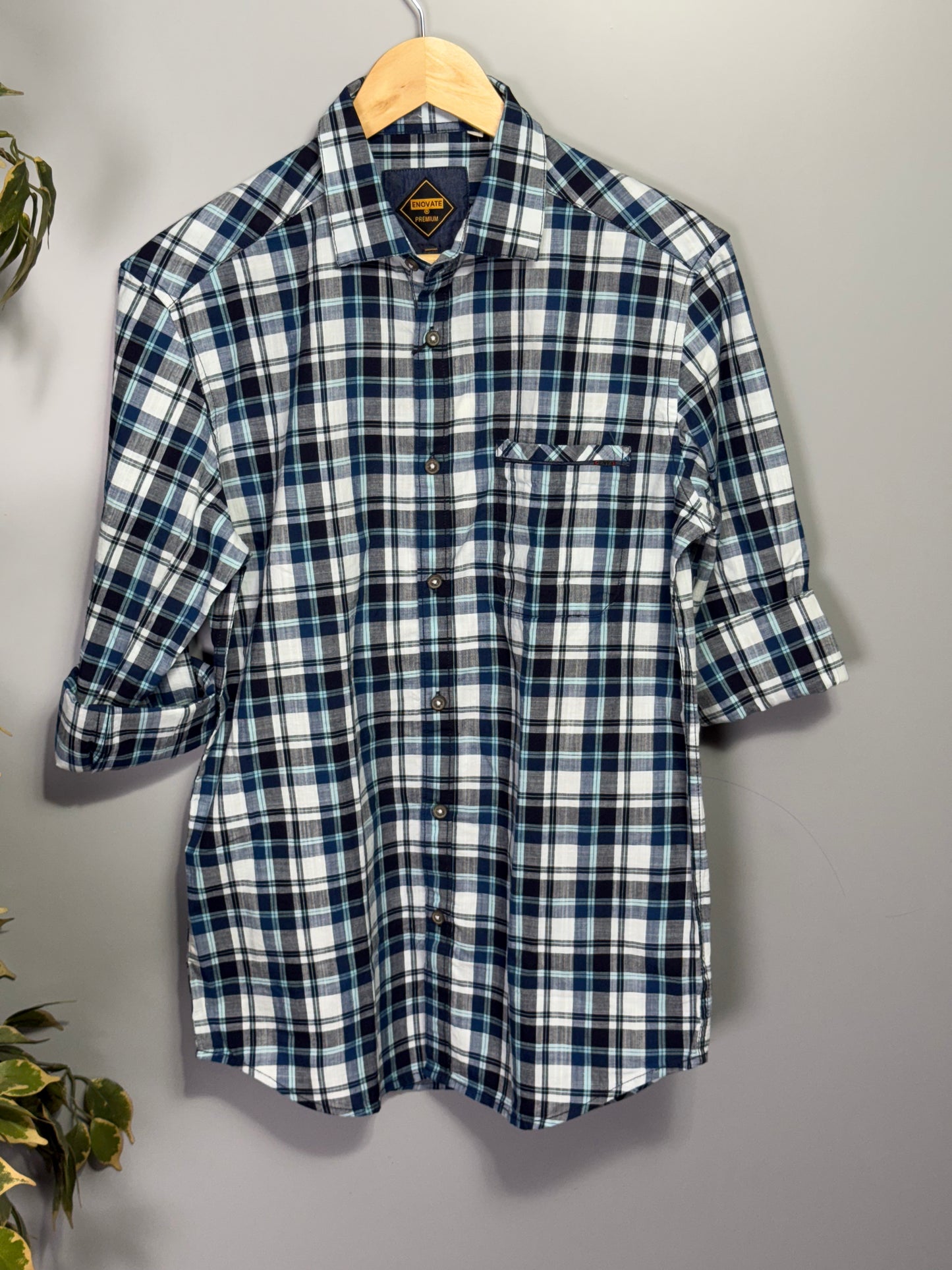 Men's Checked Full sleeve Slub Cotton Shirt