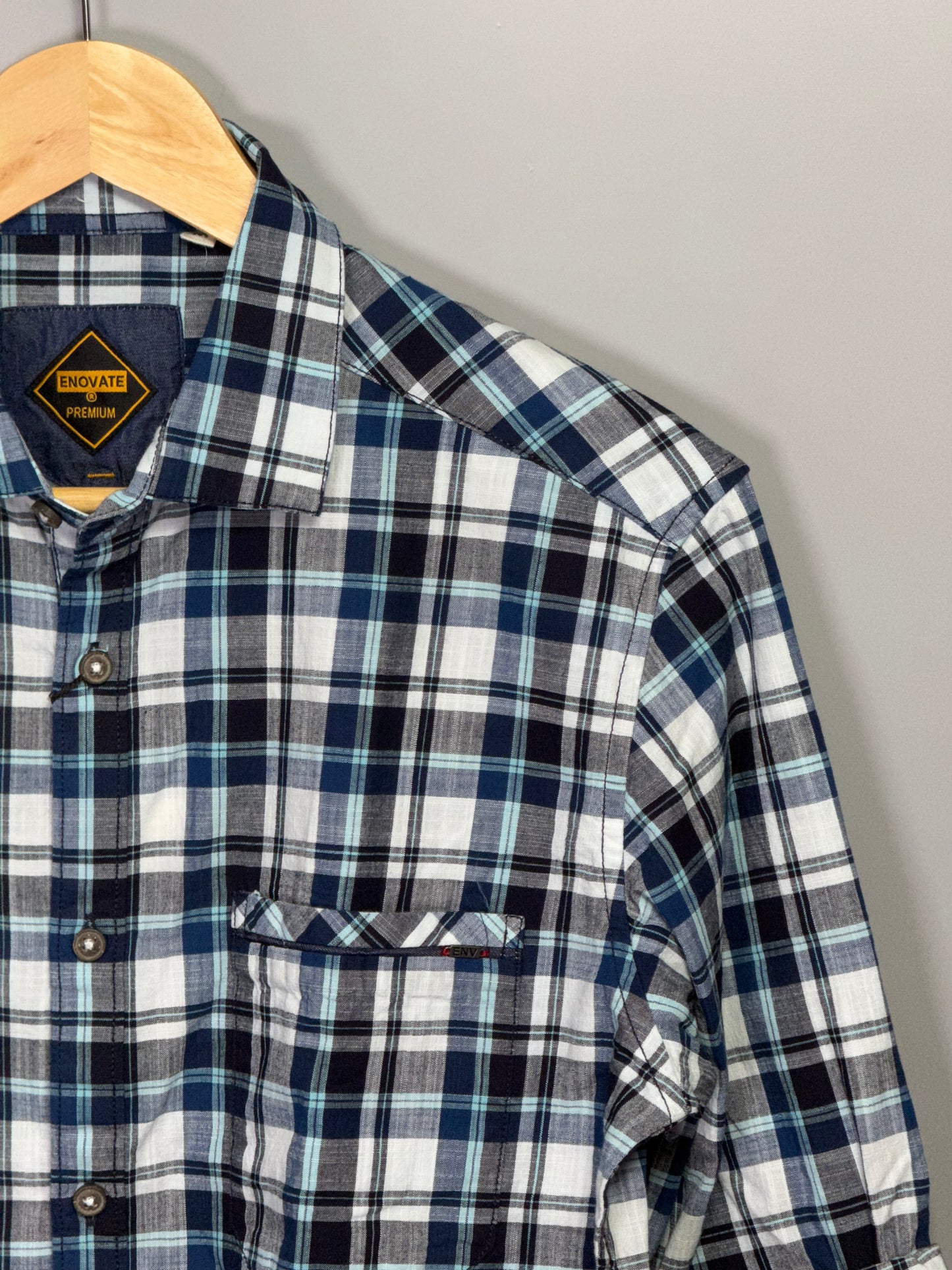 Men's Checked Full sleeve Slub Cotton Shirt