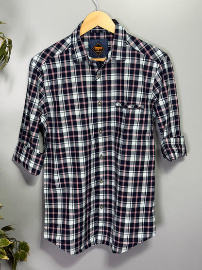 Men's Checked Full sleeve Slub Cotton Shirt