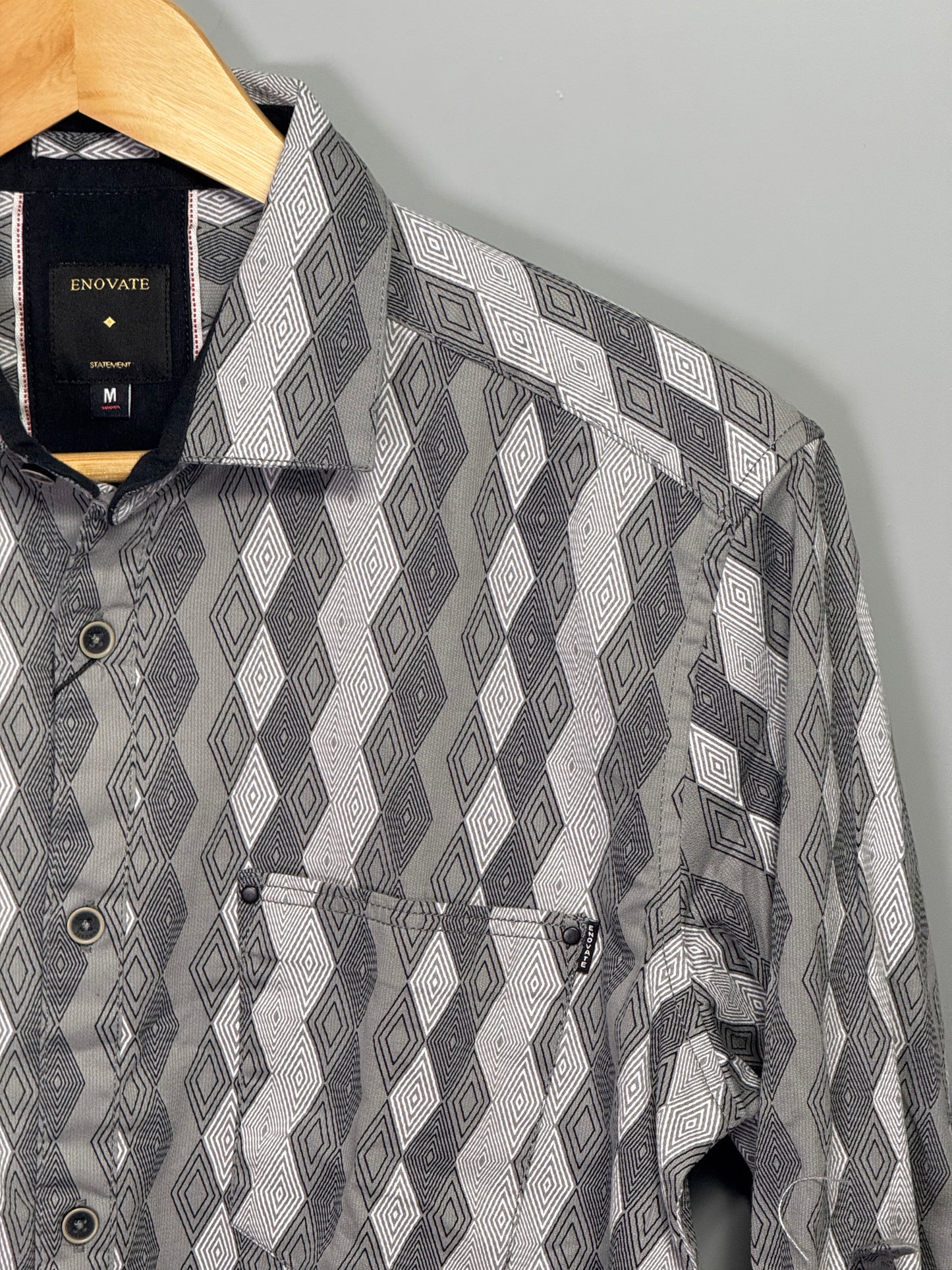 Men's Printed Full sleeve Twill Shirt - Grey