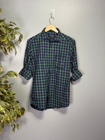 Men's Indigo Checks Full sleeve Cotton Shirt