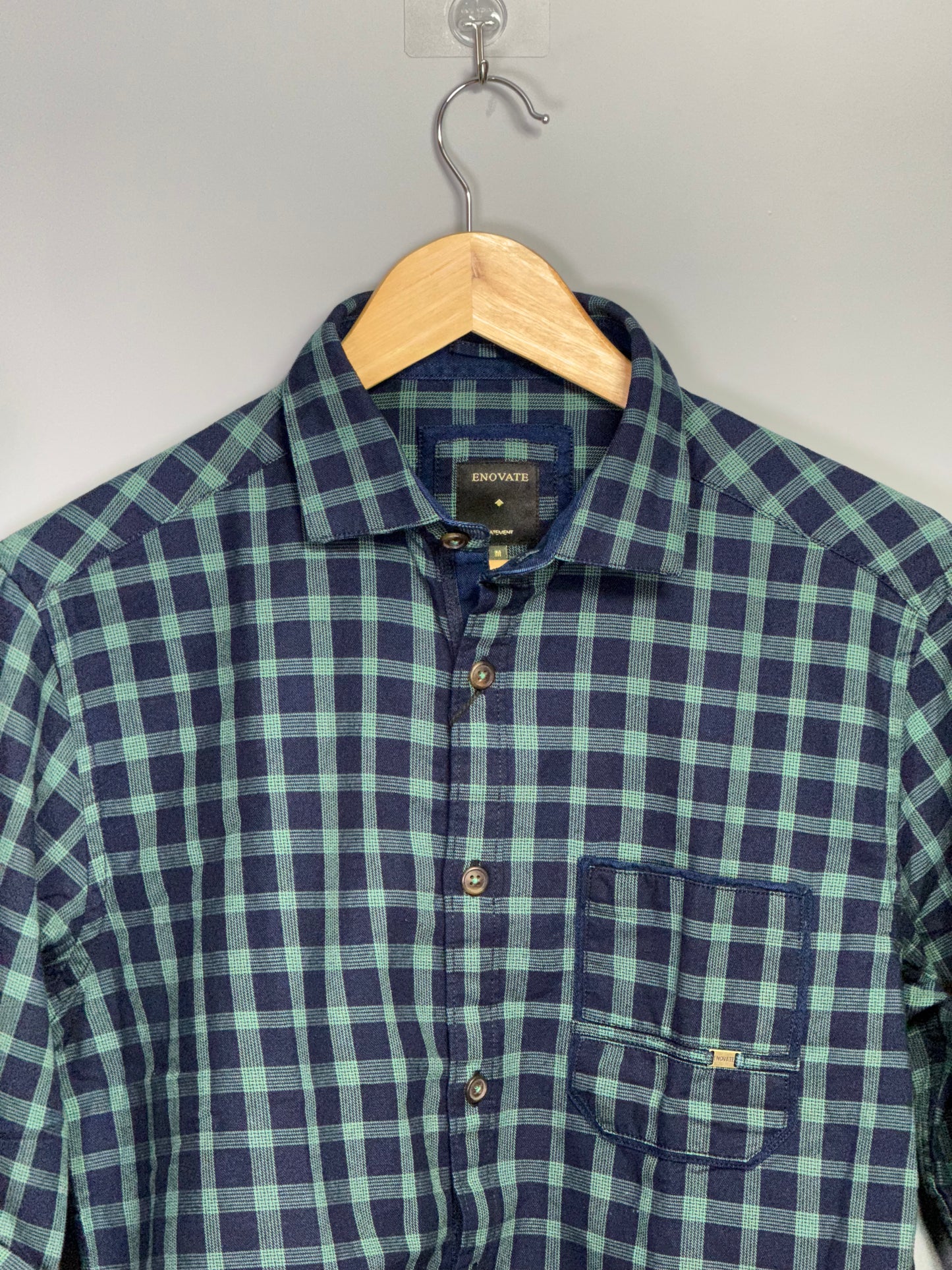 Men's Indigo Checks Full sleeve Cotton Shirt