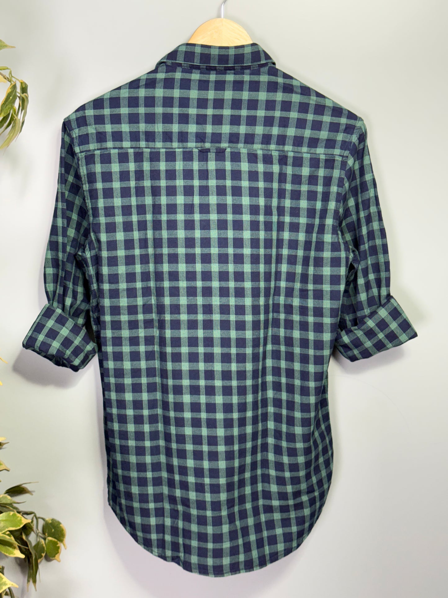 Men's Indigo Checks Full sleeve Cotton Shirt