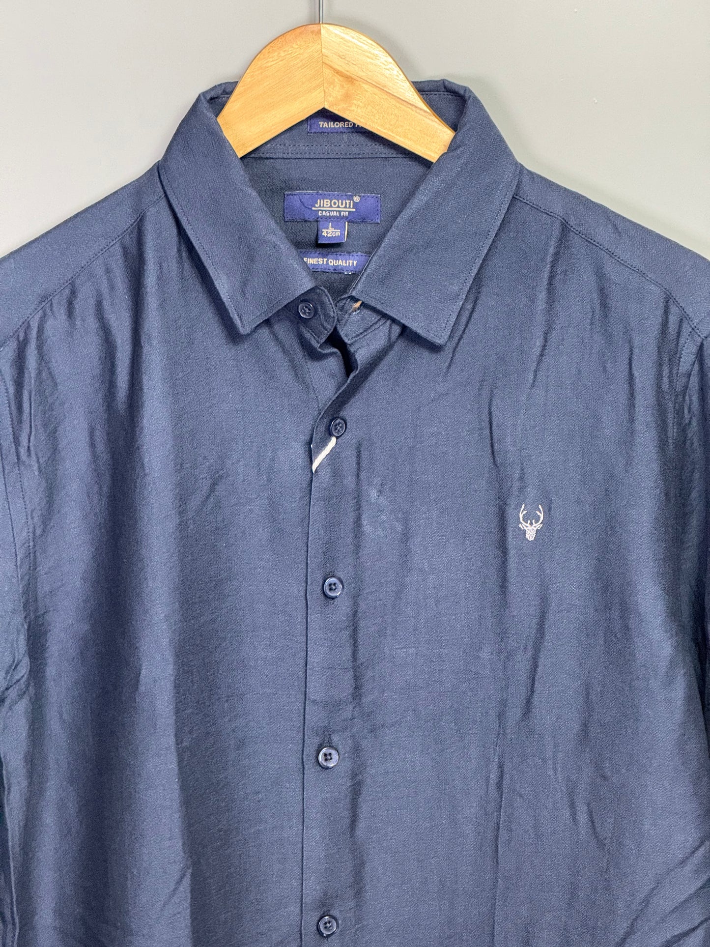 Men's Solid Full sleeve Imported Linen Shirt - Navy