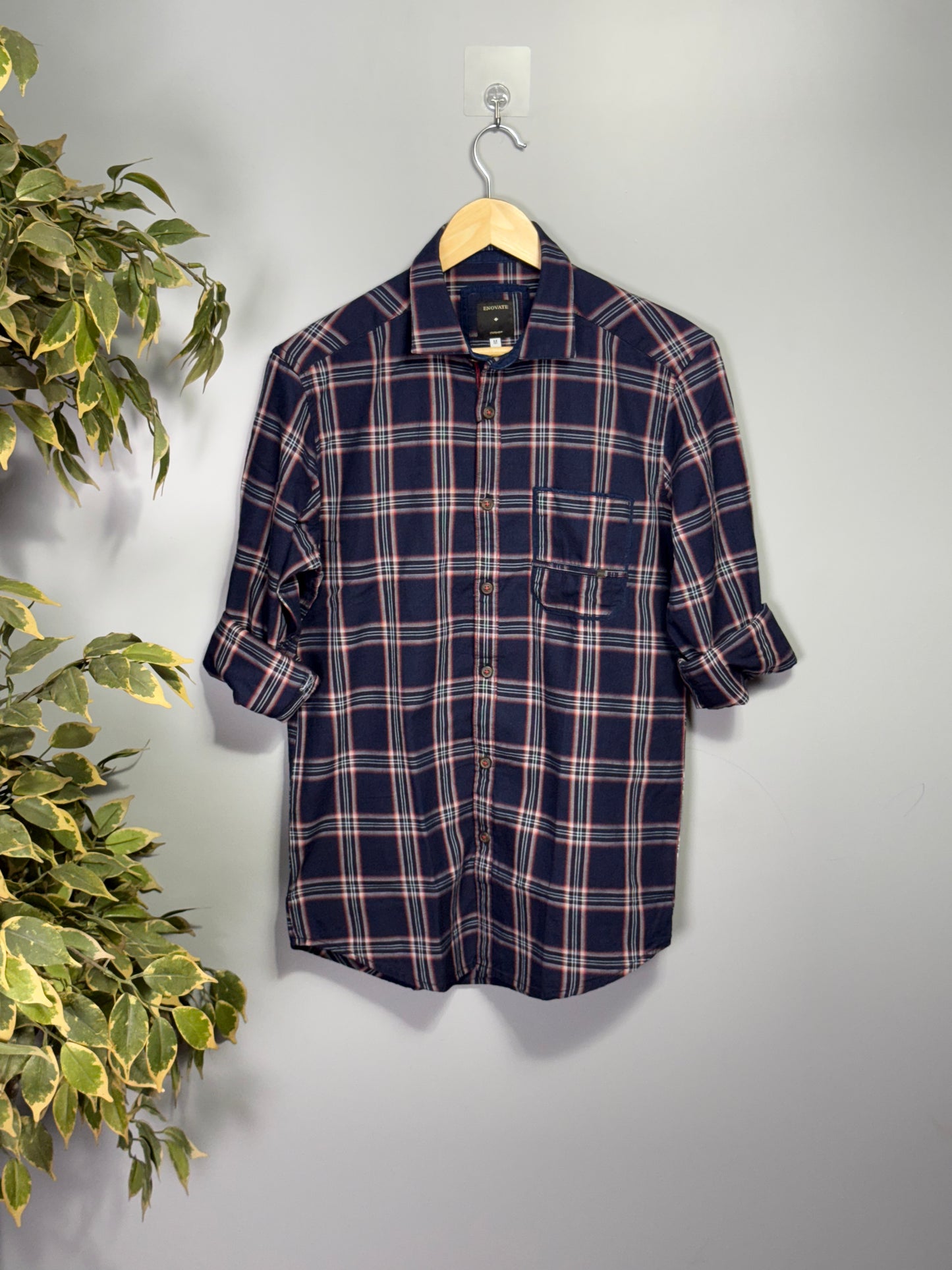 Men's Indigo Checks Full sleeve Cotton Shirt