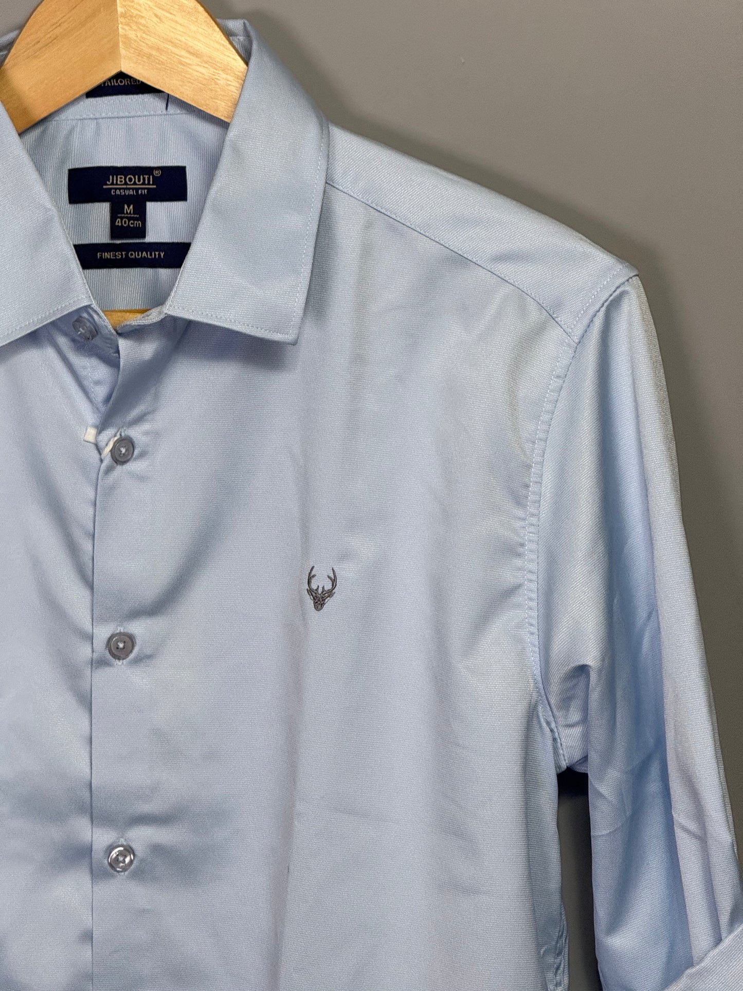 Men's Solid Full sleeve Satin shirt - Official light blue