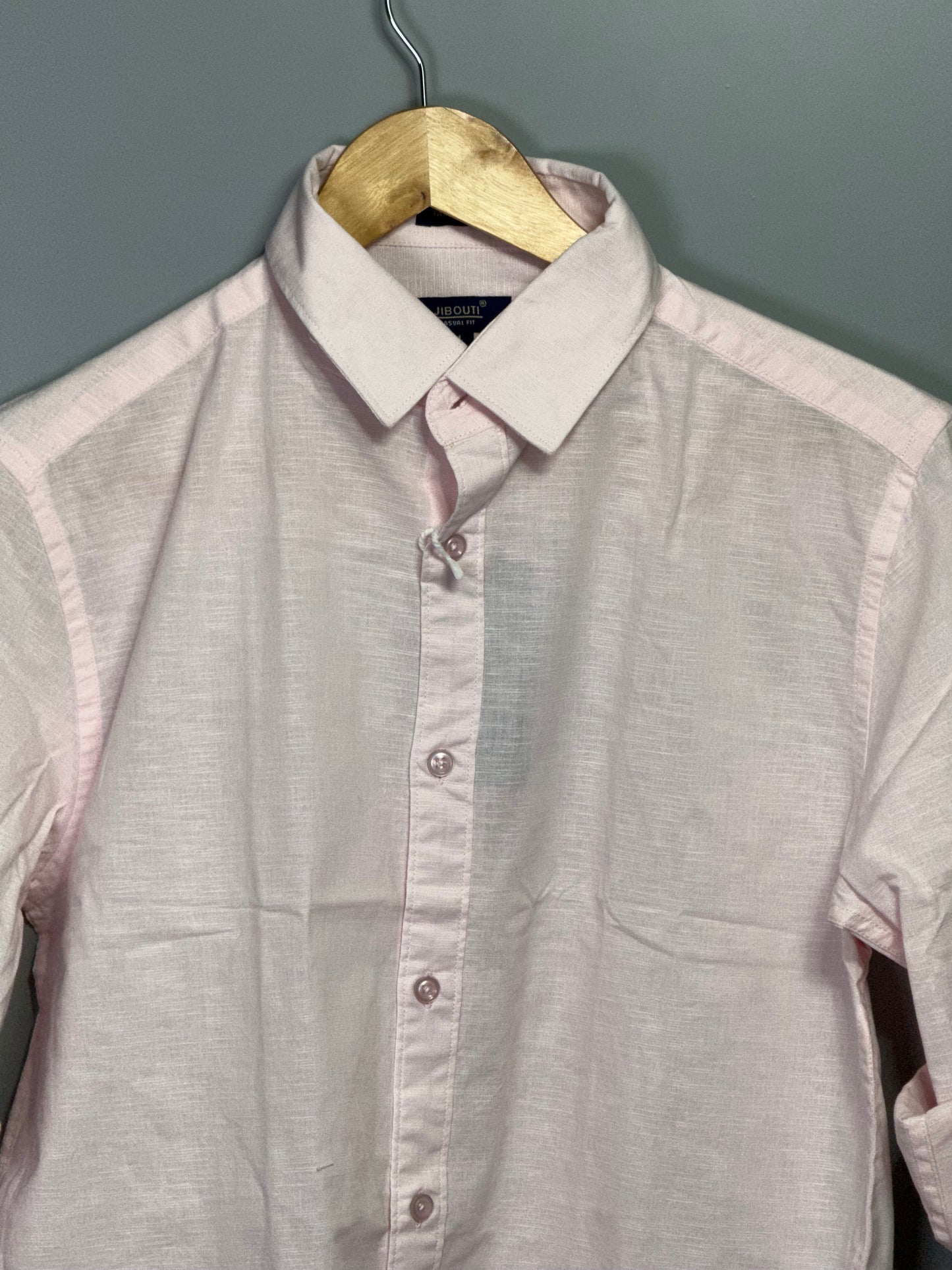 Men's Solid Full sleeve Slub linen Shirt - Light Pink