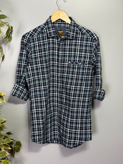 Men's Checked Full sleeve Slub Cotton Shirt